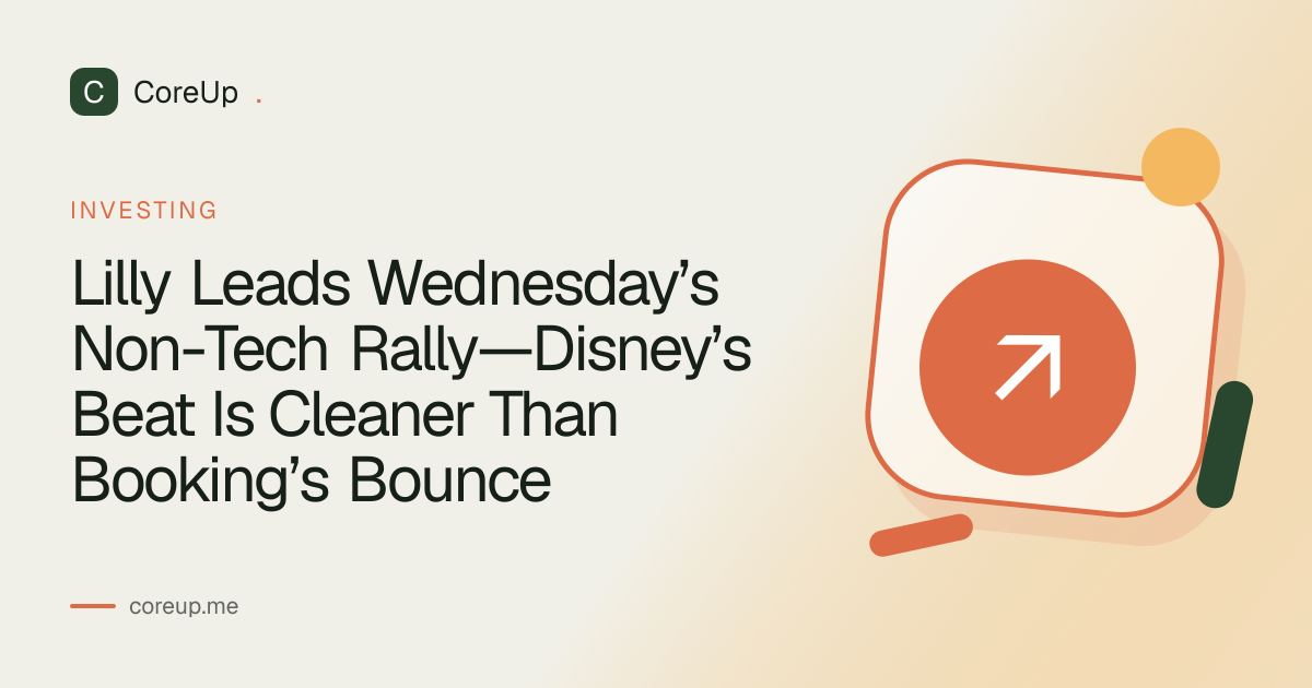Lilly Leads Wednesday’s Non-Tech Rally—Disney’s Beat Is Cleaner Than Booking’s Bounce